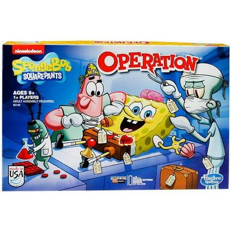 Operation SpongeBob SquarePants Operation Game, Board Game, 12 Plastic Ailments