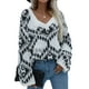 thumbnail image 3 of Fleece Pullover, Acrylic Polyester Casual Warm Women Fleece Sweater Color Contrast Pattern For Date ANGGREK Otros, 3 of 6