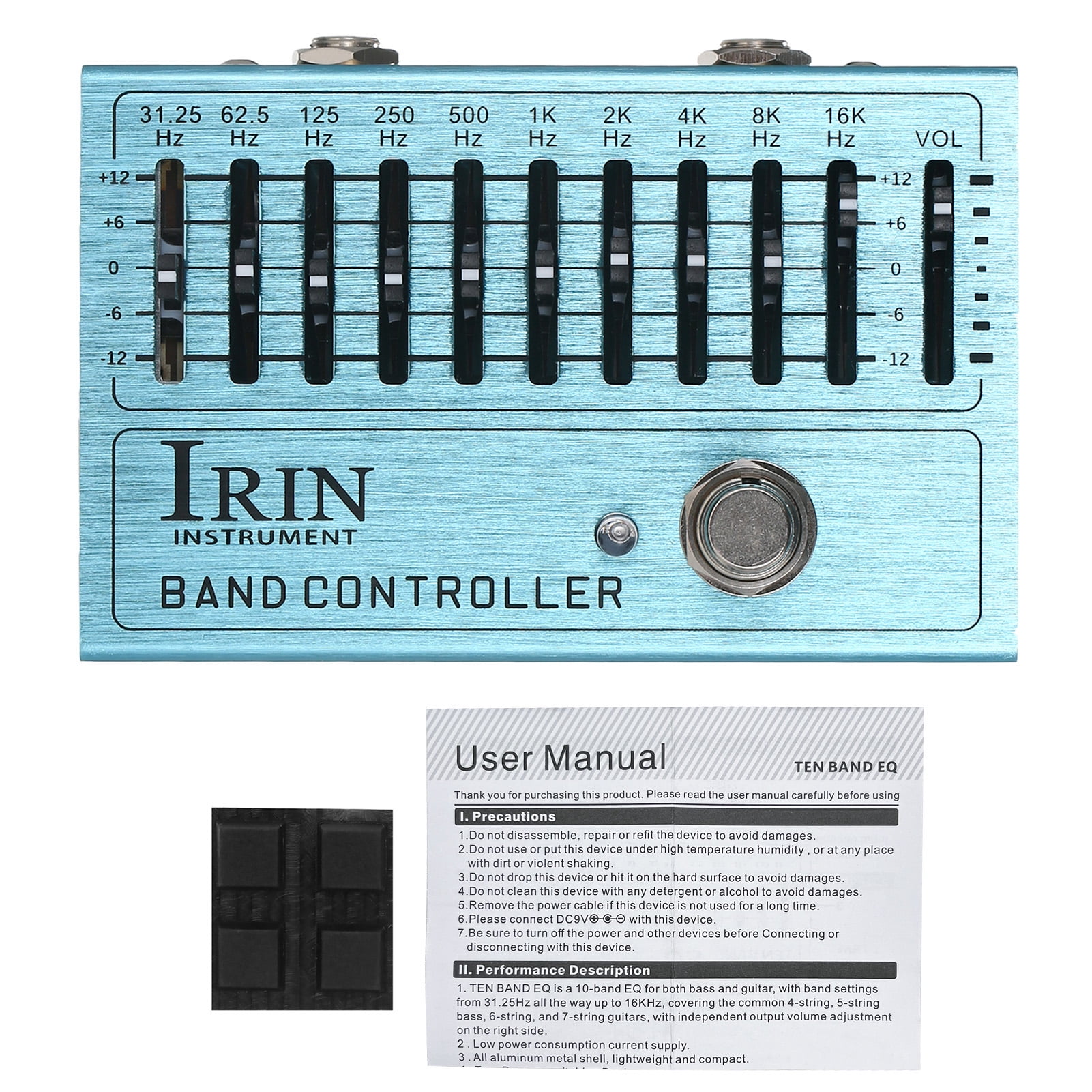 10 Band EQ Guitar Effect Pedal Mini Guitar Equalizer With True Bypass For Guitar Bass Aluminum Alloy Body