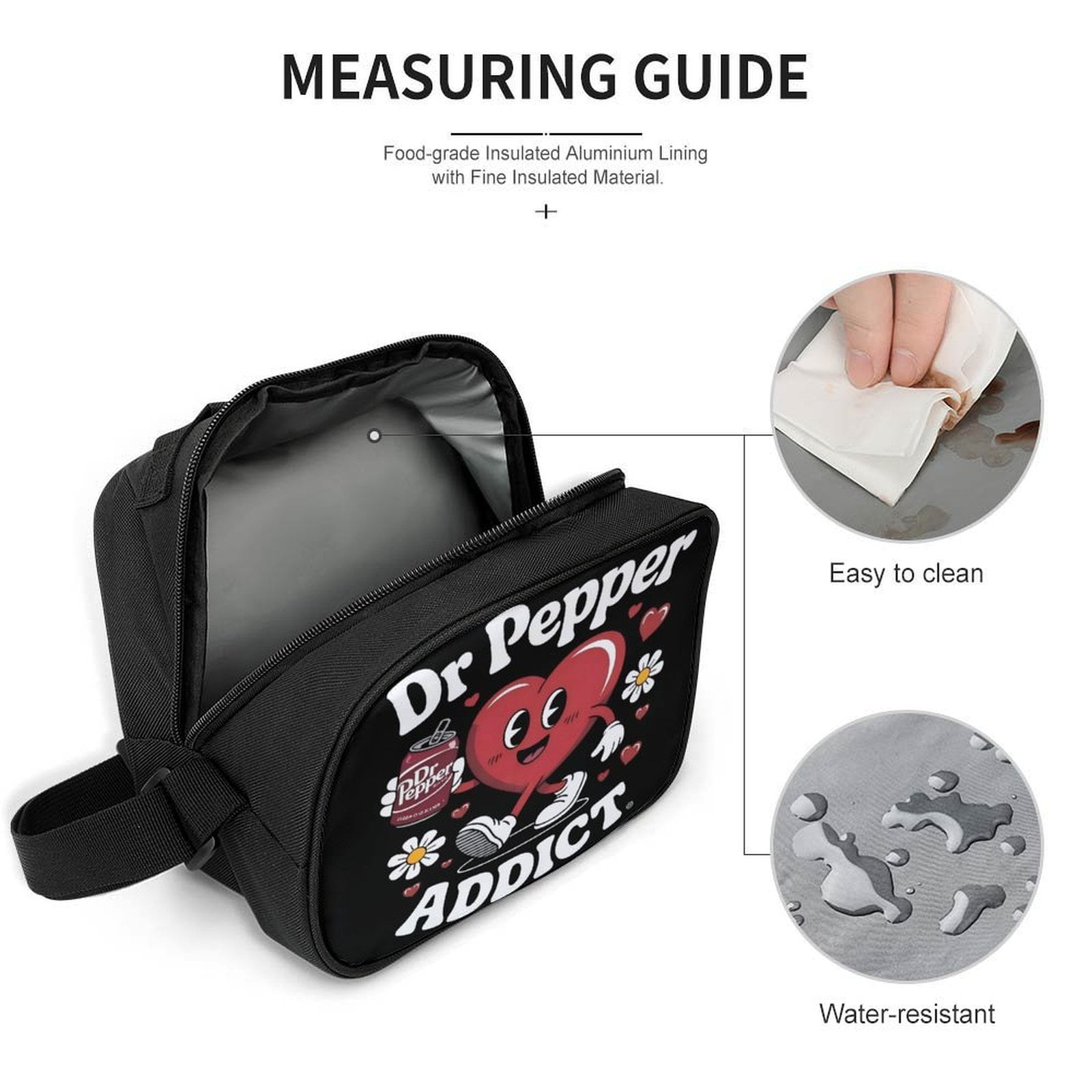 Dr.Pepper Cartoon Lunch Bags Are Suitable For Work Travel And Outdoor Activities One size