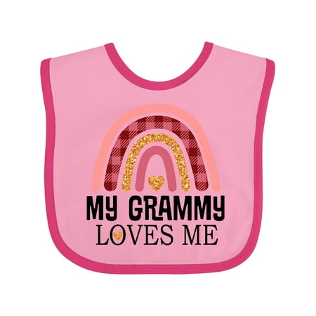 

Inktastic My Grammy Loves Me Girls Boho Rainbow Gift Baby Girl Bib