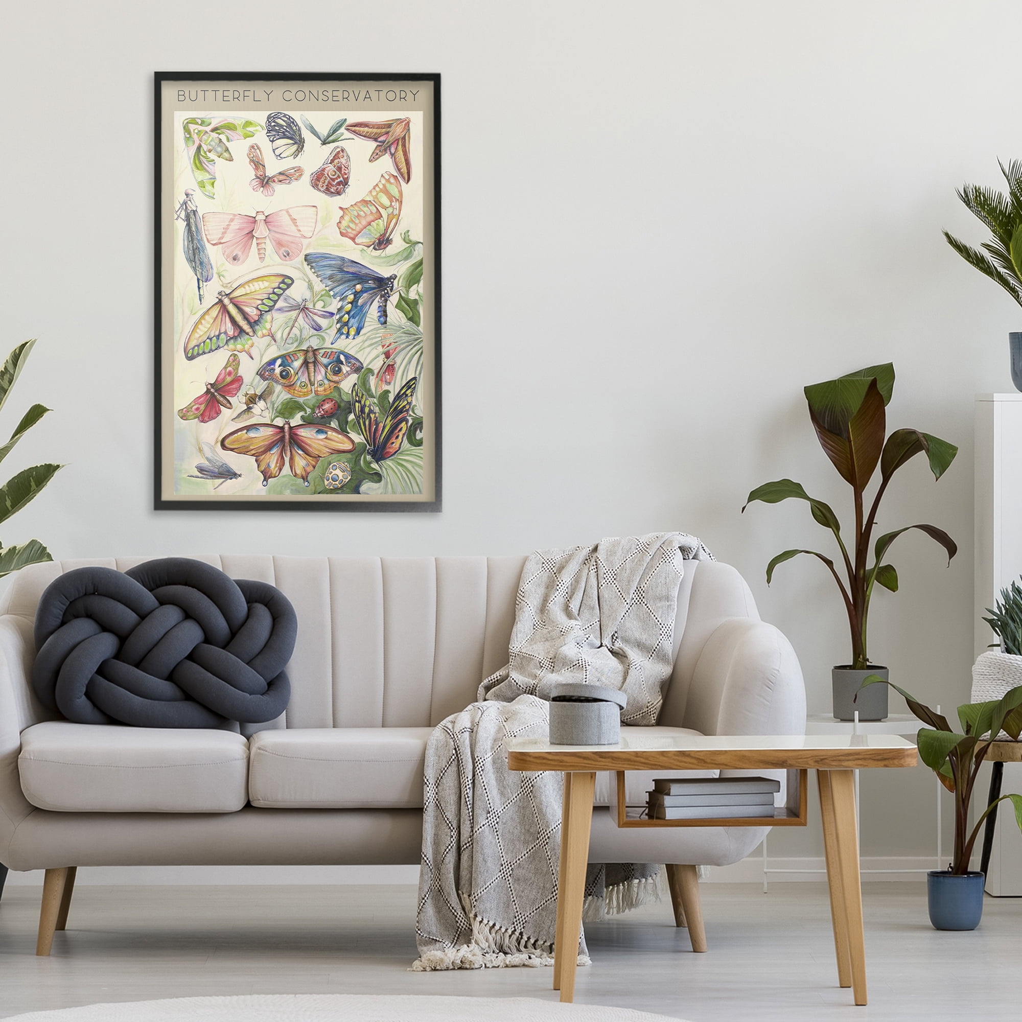 Stupell Industries Butterfly Conservatory Insects Black Framed Giclee Art, design by Diannart