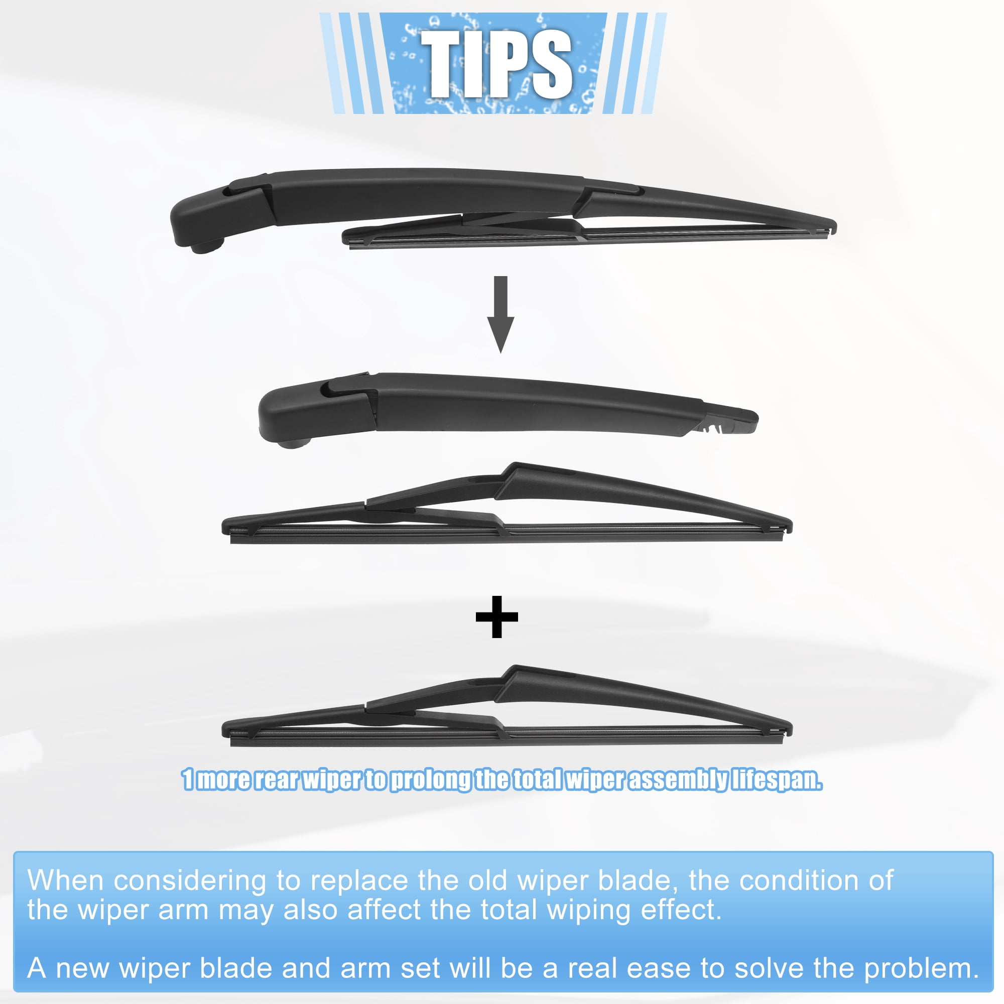 Unique Bargains Rear Wiper Blade Arm Set Replacement for Nissan Pathfinder and Rogue