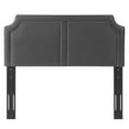 thumbnail image 6 of Headboard, Nailhead, King California Size, Charcoal Grey Gray, Velvet, Modern Contemporary, Mid Century Bedroom Master Guest Suite Room, 6 of 9