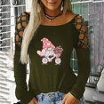 thumbnail image 2 of Blusa de manga larga con estampado de día de San Valentín y hombros descubiertos para mujer Fridja  hkj1089, 2 of 7