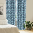 thumbnail image 2 of Ambesonne Palm Leaf Curtains, Tropical Nature Exotic, Pair of 28"x95", Turquoise Navy Blue, 2 of 5