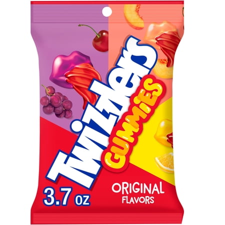 Twizzlers Gummies Assorted Fruit Flavored Chewy Candy, Bag 3.7 oz