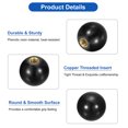 thumbnail image 4 of Uxcell M6 Copper Thread 20mm Dia Threaded Ball Knobs for Machine Handle, Black, 4 of 6