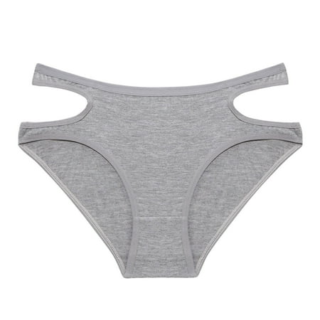 Akiihool Women Panties High Waisted Underwear for Women Tummy Control Cotton Full Coverage Panties Ladies Briefs Plus Size (Grey L)