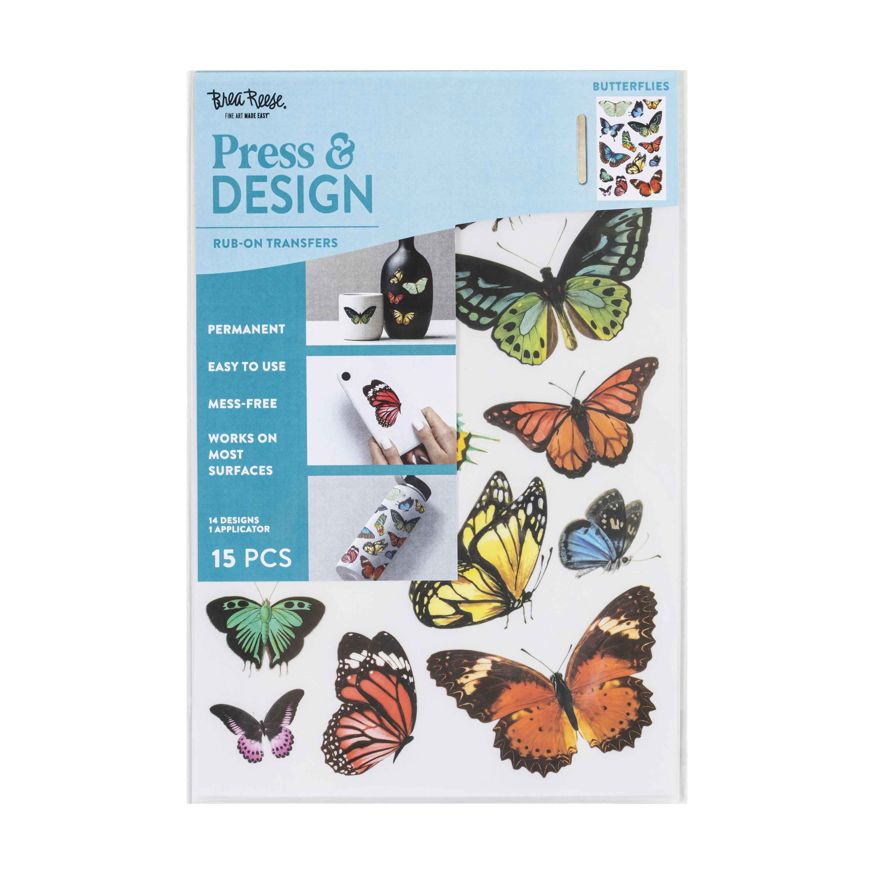 (2 pack) Brea Reese Butterfly Art Stencils & Templates (15 Count)