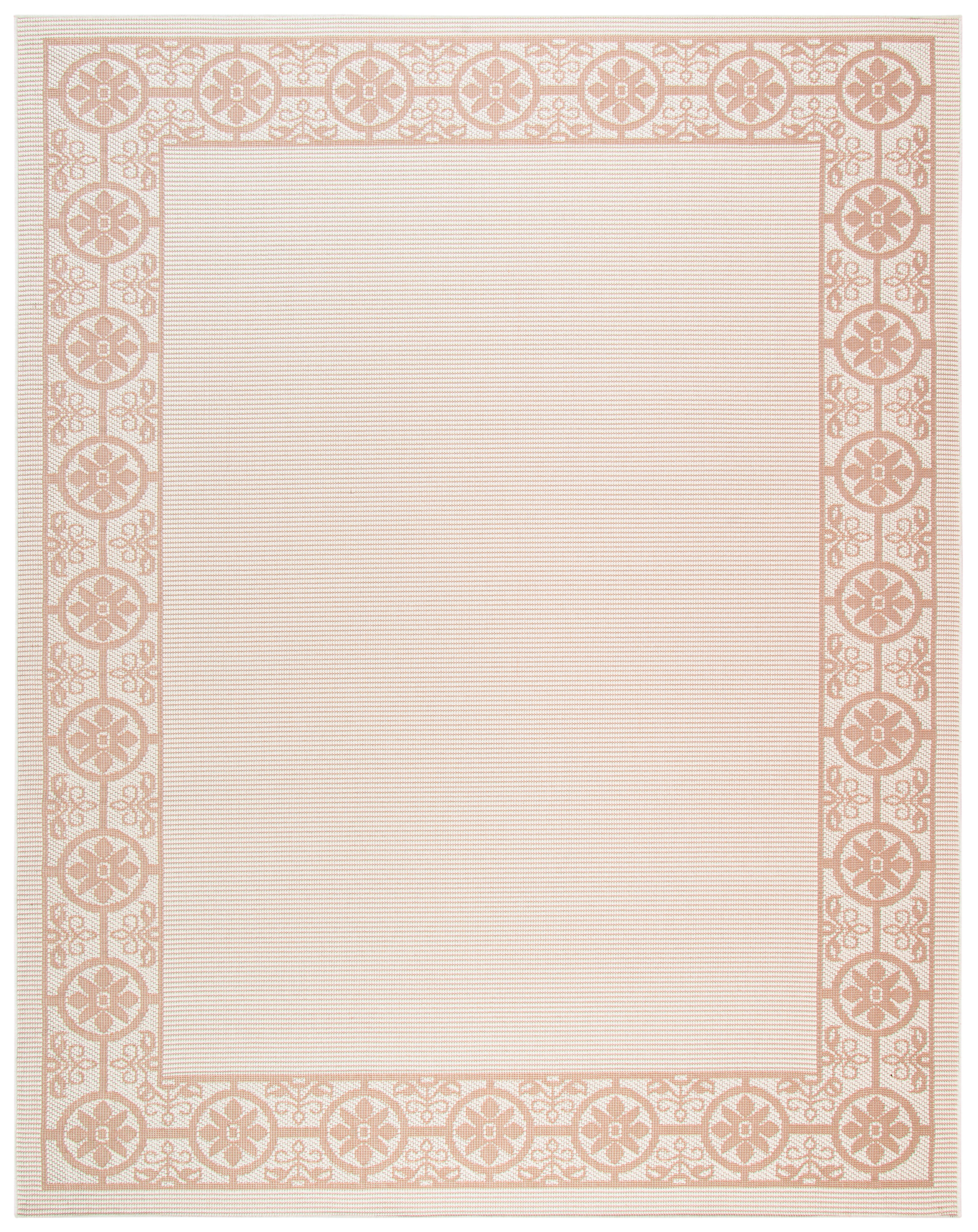 SAFAVIEH Machine Washable Rug Indoor/Outdoor Bermuda Collection - Bermuda Zoey Floral Bordered Indoor/Outdoor Area Rug Ivory/Beige, 9' x 12'
