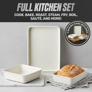 Gotham Steel TRUE VALUE 20 Pc Ceramic Pots and Pans Set Non Stick, Ceramic Cookware Set with Bakeware, Pot and Pan Set with Utensils, Non Stick Pots and Pan Set, Oven & Dishwasher Safe, Cream
