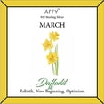 thumbnail image 2 of AFFY March Birth Month Daffodil Flower Oval Frame Disk Pendant Necklace In 14K White Gold Plated 925 Sterling Silver for Womens 18" Chain, 2 of 7