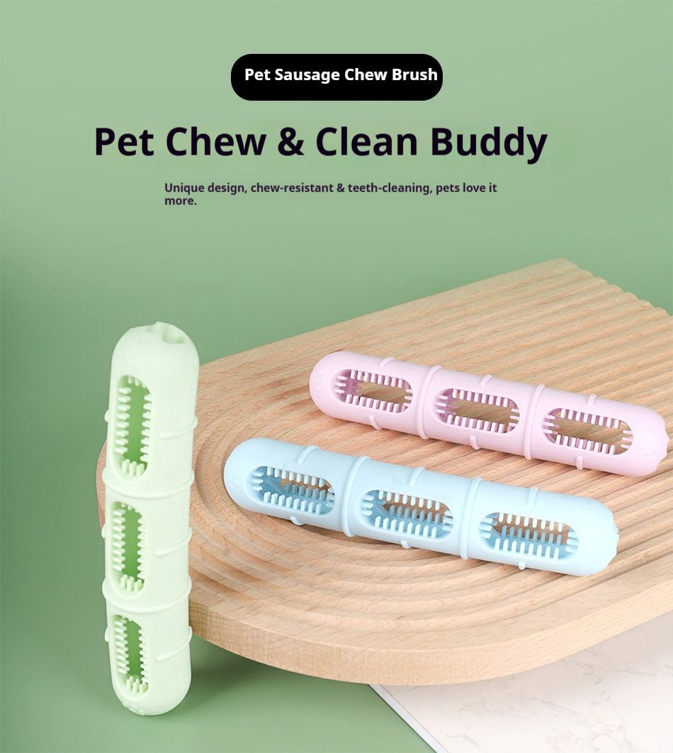 Chew Toys for Teeth Cleaning,Pet Sausage chew Brush,Pet chew & Clean Buddy