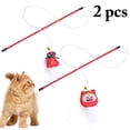 thumbnail image 2 of 2PCS Faux Feather Cat Wand Plastic Funny Cat Teaser Wand Kitten Interactive Toy, 2 of 10