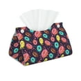 thumbnail image 2 of Lsque Donuts1 Printed Long Tissue Box Cover Holder, Facial Paper Organizer Dispenser,Triangle with Bottom Belt, PVC Leather Decorative Organizer, 2 of 9