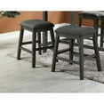 thumbnail image 4 of Modern Contemporary Dining Room Furniture Chairs Set of 2 Counter Height High Stools Grey Finish Wooden Foam Cushion Seat, 4 of 5