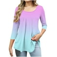 thumbnail image 2 of Women's Blouse Boho Women's Tops Women's Tops 3/4 Sleeve Print Women's Blouse Reorder Items, 2 of 6