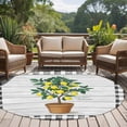 thumbnail image 4 of Summer Lemon Round Area Rug 6Ft Washable Circle Rugs for Bathroom Office, Potted Plant Black Plaid Vintage Wood Non-Slip Carpet Floor Mats Indoor Outdoor Carpet Runner Aesthetic Home Decor, 4 of 8