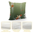 thumbnail image 4 of YINGXI  Koi Fish Throw Pillow Cushion Cover, Japanese Koi Fish Painting Style Hanging Cherry Flowers Floating Leaves, Decorative Square Accent Pillow Case, Orange White 18x18in, 4 of 5