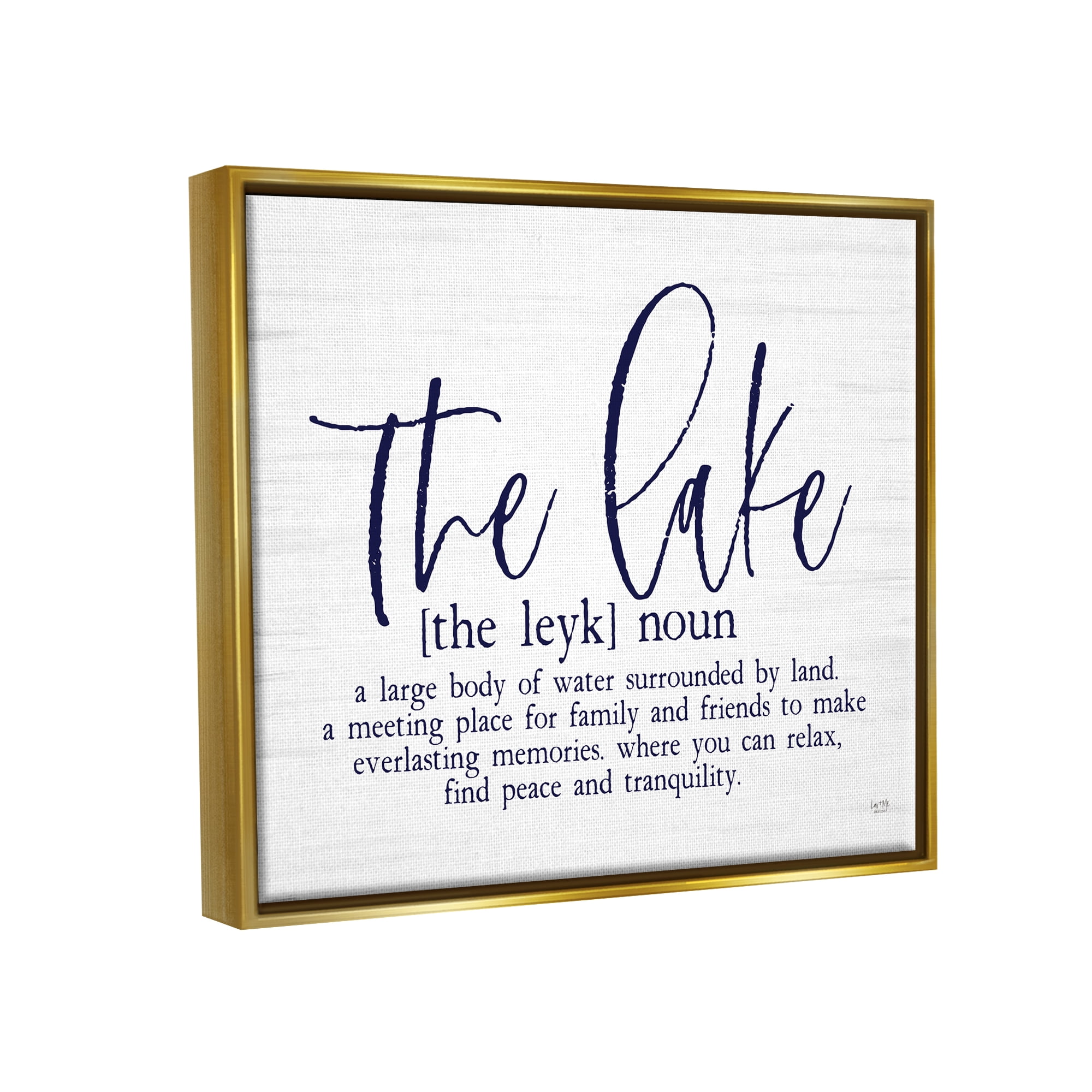 Stupell The Lake Definition Family Phrase Landscape Painting Gold Floater Framed Art Print Wall Art