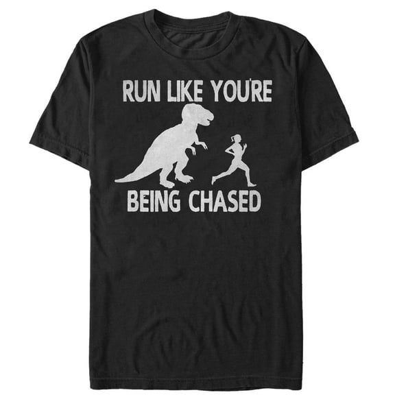 Women's CHIN UP Dinosaur Run Boyfriend Graphic Tee Black Large