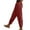 #0469-Wine, variant on Women's Cotton Linen Pants Casual Harem Pants Elastic Waist Beach Boho Yoga Trousers