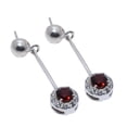 thumbnail image 3 of Anika Jewellers Cuff Multi-Color Natural Garnet, White Topaz Earrings 925 Sterling, Silver, 3 of 4