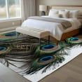thumbnail image 4 of Peacock Feather Area Rugs 5'x8', Washable Small Throw Rugs for Classroom Bedroom, Teal Blue Bird Feather Modern Art Printed Indoor Outdoor Rug Non-Slip Low Pile Carpet Runner Reversible Floor Mats, 4 of 8