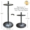 thumbnail image 2 of Rush Creek Creations Gray 16 Round Freshwater and Ice Fishing Rod Holder Storage Rack with Wood Post, No Tool Assembly, 2 of 7