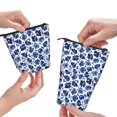 thumbnail image 3 of Lsque Blue Ink Flowers Pattern Telescopic Pencil Bag Pen Holder Stationery Case, Stand-up Retractable Transformer Bag Organizer, 3 of 6