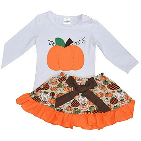 Unique Baby Girls 2 Piece Pumpkin Skirt Halloween 