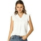 thumbnail image 1 of Allegra K Blusas vintage sin mangas con volantes para mujer Tops de trabajo con ribete de volantes blanco XS, 1 of 6
