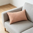 thumbnail image 5 of Outdoor Pillow Covers 12x20 Farmhouse Pillow Covers Fall Orange Plaid Stripes for Couch Sofa Living Room, 5 of 9