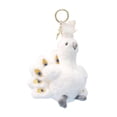 thumbnail image 3 of Llavero de peluche de pavo real, colgante para mochila con forma de muñeco de pavo real, colgante original para bolso Blanco, 3 of 9