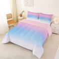 thumbnail image 3 of jejeloiu Glitter Print Star Gradient Full Size Comforter Sets Kids,Pink Blue Magical Sky Pattern Bedding Sets For Girls,Reversible,3-Piece, 3 of 8