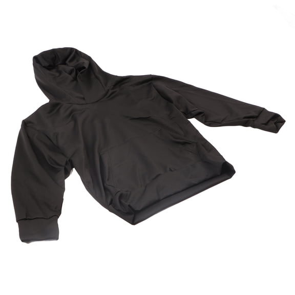 Sudadera Con Capucha Para Hombres De Cuello Alto, Sudadera Con Capucha Para Hombres De Cuello Alto De Moda De Moda Pura Fibra De Mezcla Negra Para Viajar Para Viajar