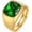 Gold Green, variant on Unisex Stainless Steel Gemstone Retro Minimalist Style Jewelry Design Personality Trendy Festival Ring