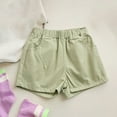 thumbnail image 4 of Jalioing Summer Shorts for Kids Solid Color Basic Lounge Cargo Shorts Boys Girls Elastic Waist Loose Cotton Shorts, 4 of 5