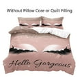 thumbnail image 2 of LUVIVIHOME 2PCS Hello Gorgeous Pink Duvet Cover, Twin Bedding Sets, Teens Girls Bedding, Rose Gold Glitter Bling Glam Diamond Eyelash Comforter Quilt Cover, Pink Room Decor Aesthetic, 1 Pillow Sham, 2 of 7