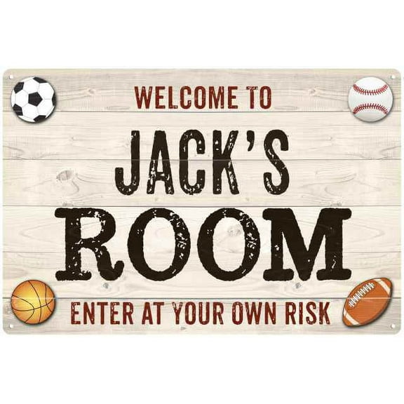 JACK'S Room Kids Bedroom Sign Boy's 8x12 Metal 208120090035