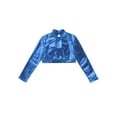thumbnail image 4 of CHICTRY Kids Girls Long Sleeves Glossy Crop Top for Dancing Performance,Sizes 6-14, 4 of 5