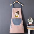 thumbnail image 4 of 1pc Cute Cartoon Waterproof Apron, Men's And Women's Work Clothes, Kitchen Grease Apron, Chef's Apron, Protective Work Clothes, 4 of 5