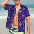thumbnail image 4 of Picia blue purple Snowflake Gentle Cotton Regular Fit Short Sleeve Casual Hawaiian Shirt for Men-Medium, 4 of 8