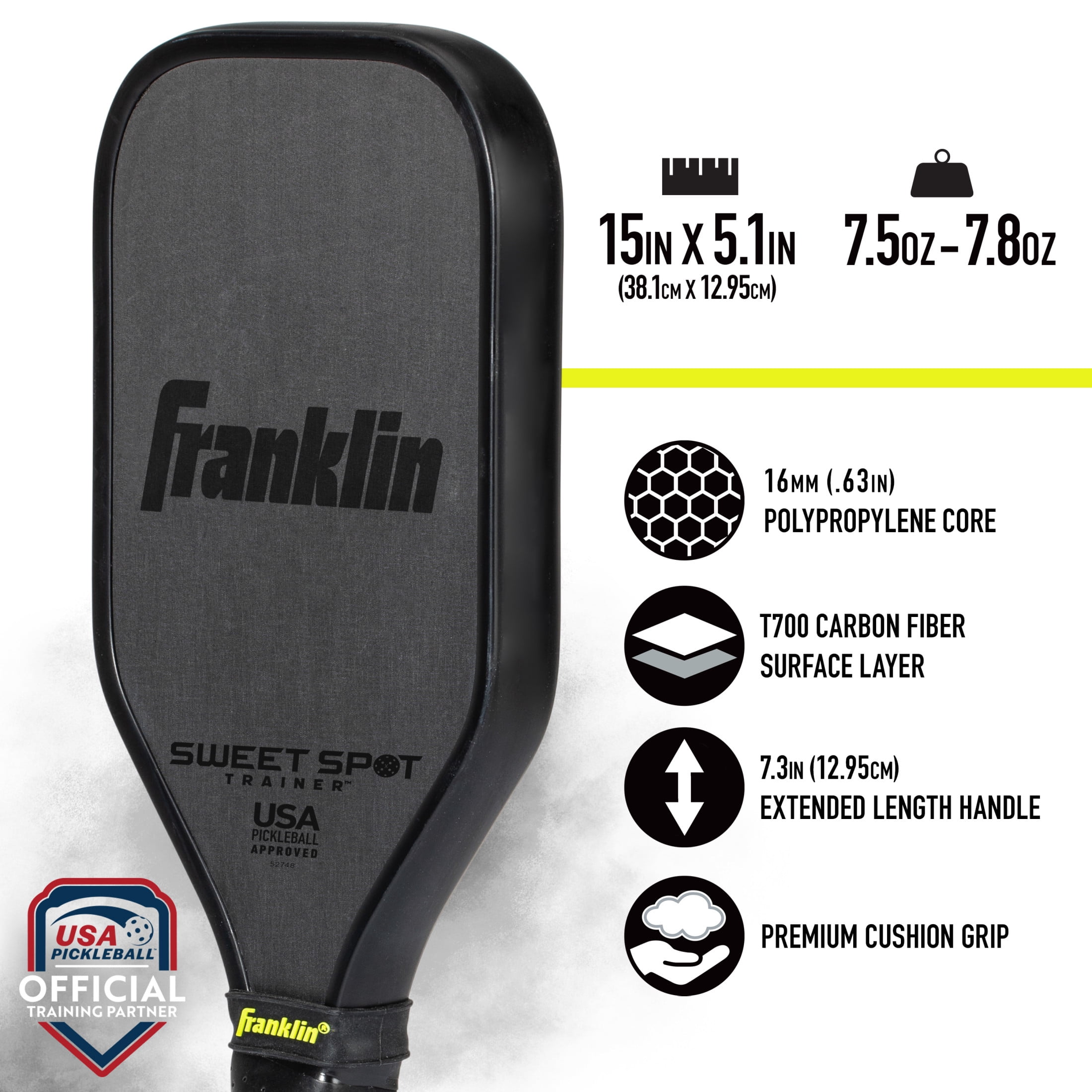 Franklin Sports Pickleball Training Paddle - Sweet Spot Mini Paddle Trainer