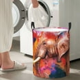 thumbnail image 4 of Goofa Oil Paintings of Elephants Printed Circular Hamper,Laundry Basket with Handles,Storage Baskets Foldable,Large Capacity Laundry Hamper-, 4 of 8