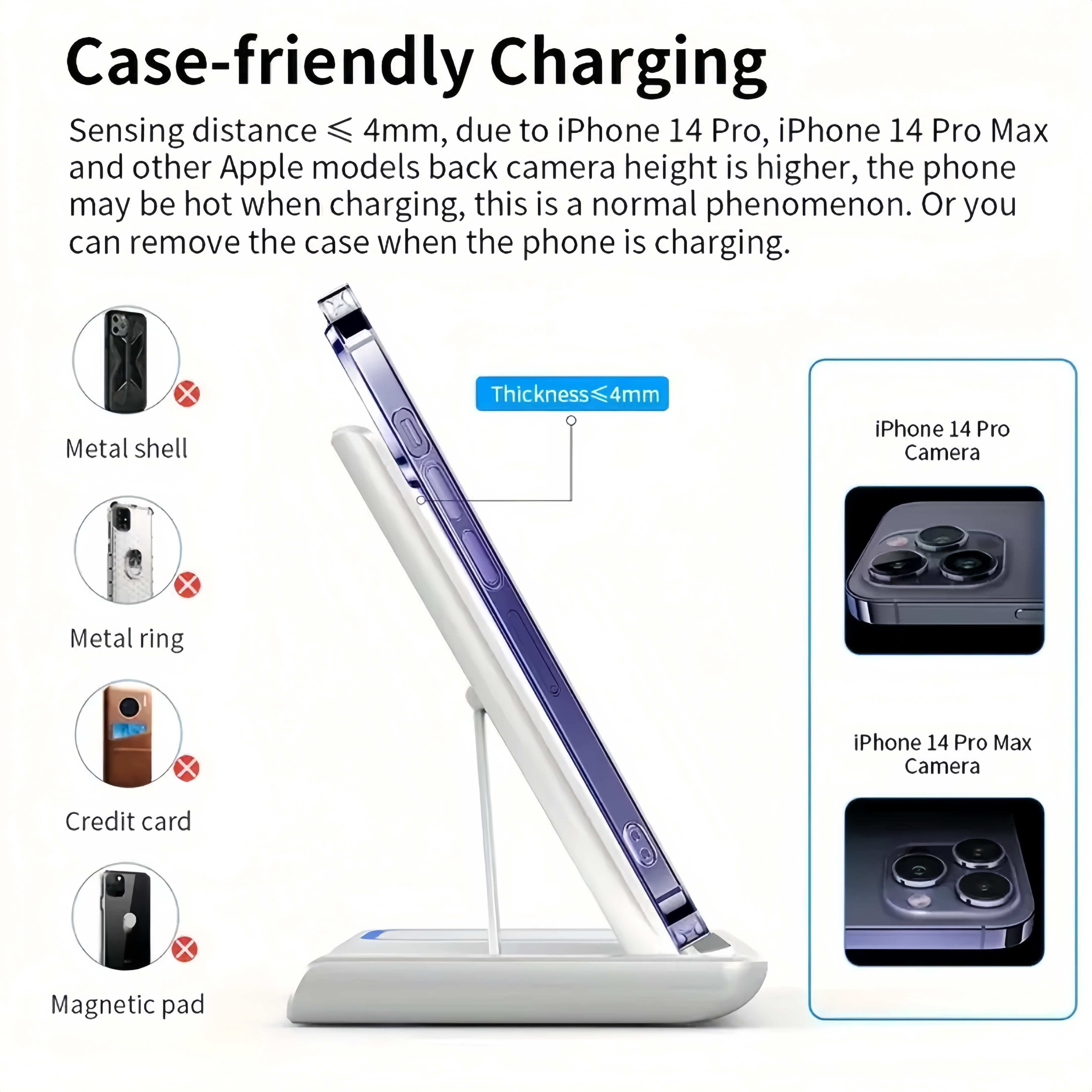 3-in-1 Wireless Charger: Fast Charge for iPhone/Apple Watch/AirPods – Foldable, White