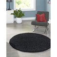 thumbnail image 1 of Unique Loom 3151362 7 x 7 ft. Solid Shag Round Rug, Jet Black, 1 of 15