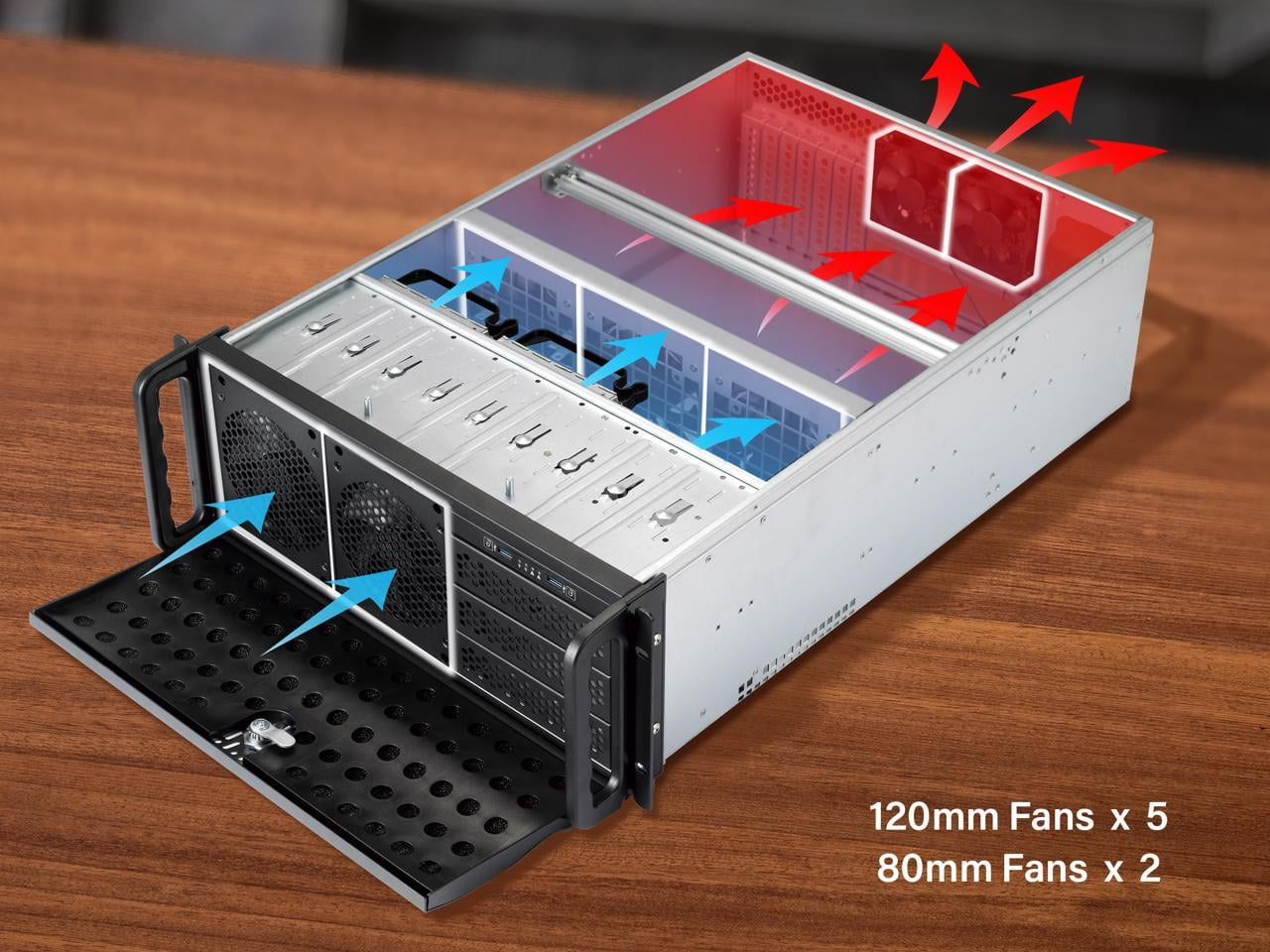 Rosewill RSV-L4000U Server Chassis Rackmount Case | 8x 3.5" HDD Bays, 3x 5.25" Devices, 5x120mm, 2x80mm Fans