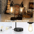 thumbnail image 6 of 2 Pack Touch Control Table Lamps Set, Industrial Bedside Lamps for Bedrooms with 2 USB Ports, 3-Way Dimmable Nightstand Lamp for Living Room End Tables (LED Edison Bulbs Included), 6 of 8